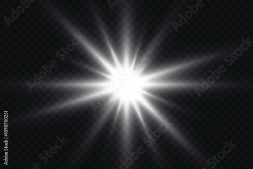 Lens Flare, light glow effect. sun or realistic shining star with backlight effect. bokeh glitter and sparkles or sparkles on transparent background.