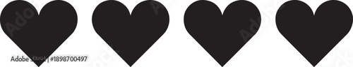 Black heart shapes on white background