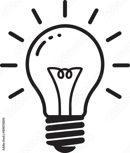 Black light bulb with rays lamp