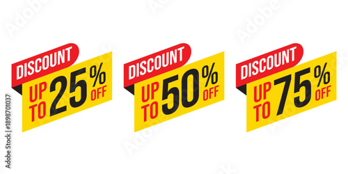 Discount sale banners up to 75 percent off vector illustration flat design