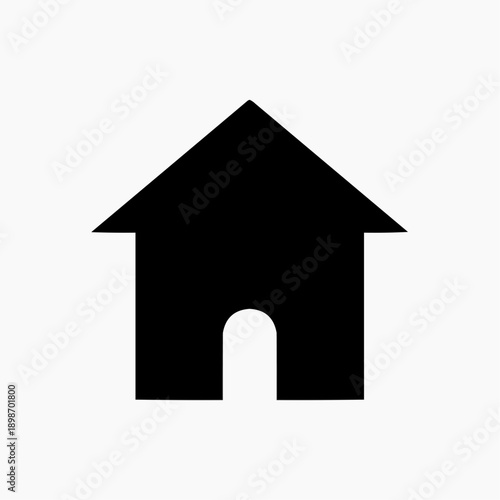 Simple Black House Silhouette Home Icon Symbol