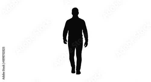 A stark full body depiction of a human figure against a plain white background presents a simple impactful silhouette high quality