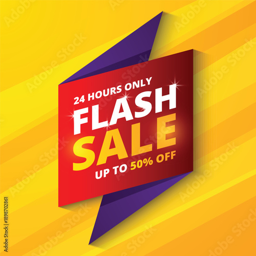 Wallpaper Mural Flash sale banner up to 50 percent off 24 hours only vector illustration Torontodigital.ca