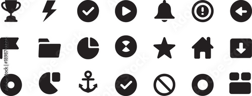 Black symbols on white background isolated