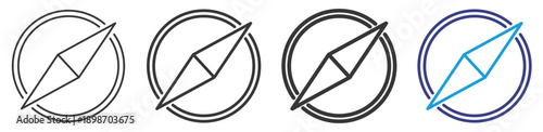 Compass  Icon Set Illustration with Outline Style Variation