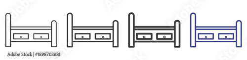 Hostal  Icon Set Illustration with Outline Style Variation