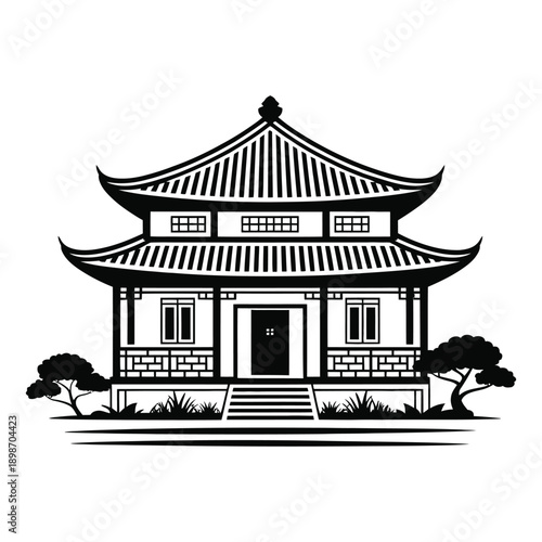 japanese temple vector illustration