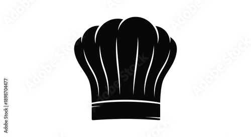 A striking black silhouette depicts a classic chef s toque showcasing culinary artistry and professional kitchen attire silhouette high quality detailed