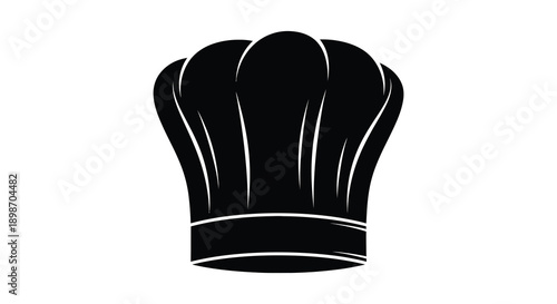 A strikingly simple black silhouette showcases a traditional chef s toque emphasizing culinary arts and professional kitchen work silhouette high quality