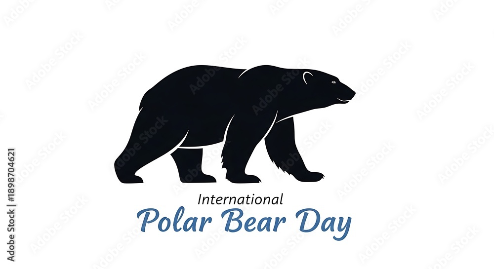 Fototapeta premium International polar bear day awareness logo with silhouette