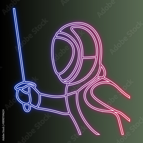 Neon Fencing Athlete Design