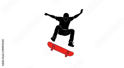 Man jumping with skateboard in dynamic action pose