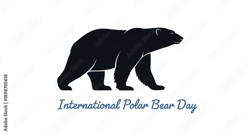 Fototapeta premium International polar bear day logo with silhouette