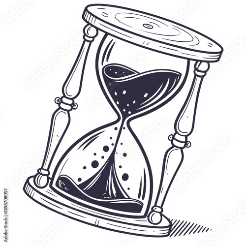 Melting hourglass with liquid flowing organically
