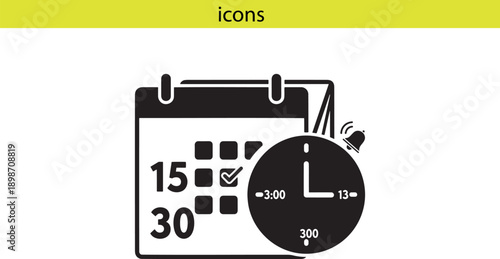  Calendar and Time Management Business Vector Icon
