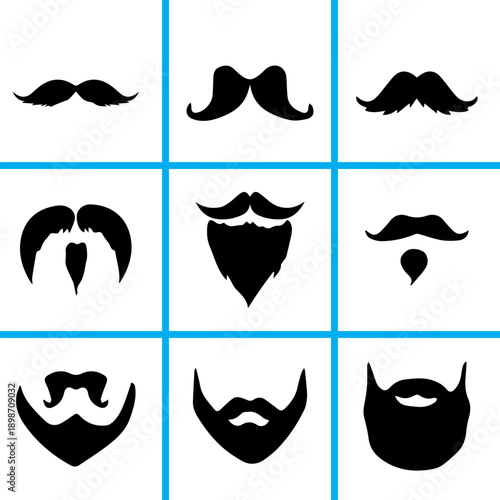 Beard And Mustache Vector Collection