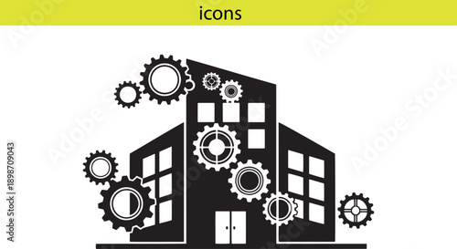 Industrial Factory & Business Process Vector Icon
