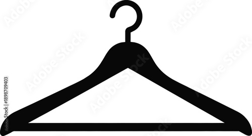Clothes hanger silhouette, symbol of wardrobe, closet organization, garment care, fashion, laundry, storage, home utility, minimal design, household item