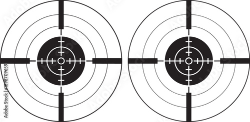 Dual target sight silhouettes circles crosshairs