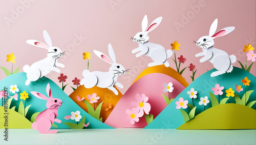 The Whimsical Leap of Spring: A Paper-Cut Journey of Joy and New Beginnings