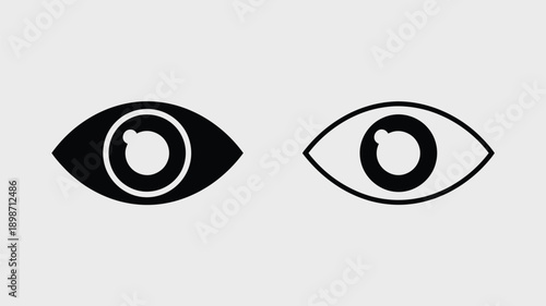 Two contrasting stylized eyes with different pupil and iris designs on a plain background isolated on white background, Vector, illustration