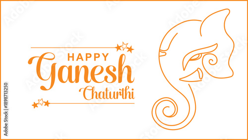 Happy Ganesh Chaturthi: An artistic illustration captures the essence of Ganesh Chaturthi, a revered Hindu festival, featuring a stylized depiction of Lord Ganesha and celebratory greetings.