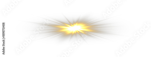 Glowing yellow sun beams with sparkling light and radiant sunlight creating magical abstract bright background with luminous flare, sparkling effect and vector illustration design.
