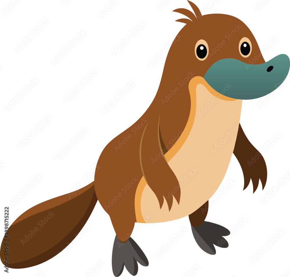 Obraz premium Vector illustration of a platypus isolated on transparent background