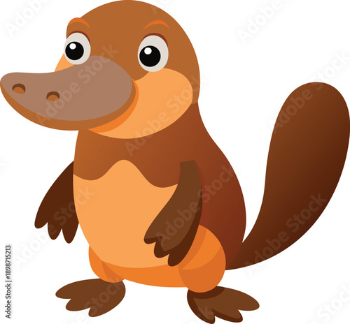 Vector illustration of a platypus isolated on transparent background
