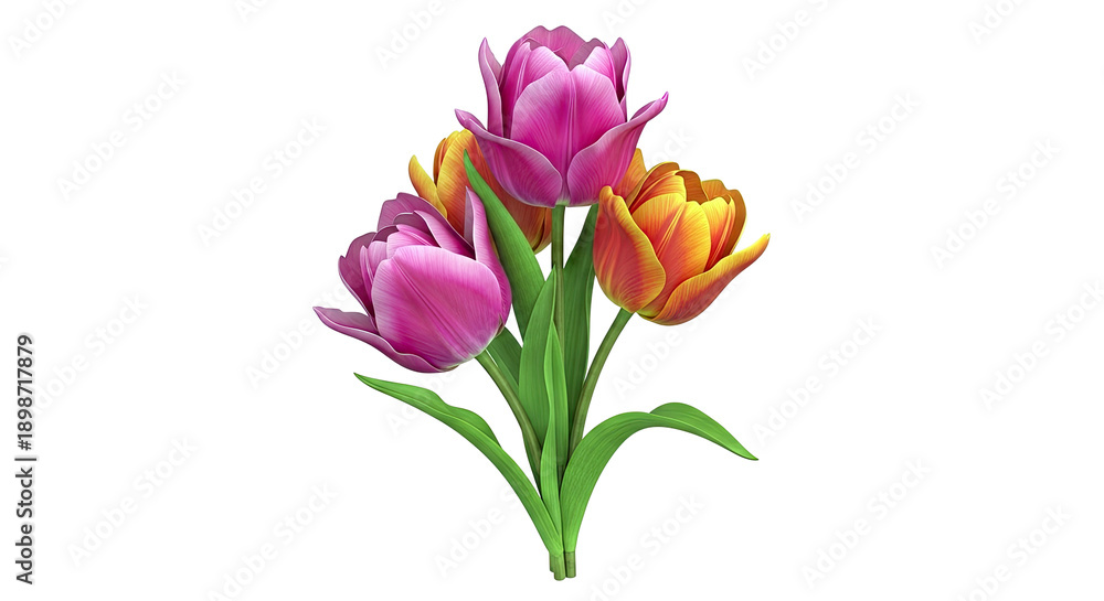 Fototapeta premium Vibrant Tulip Bouquet
