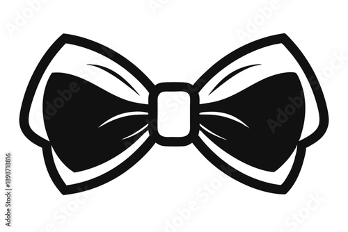 bow tie line art silhouette vector illustration