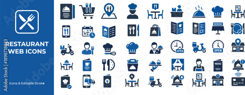 Restaurant and Food Service Web Icons