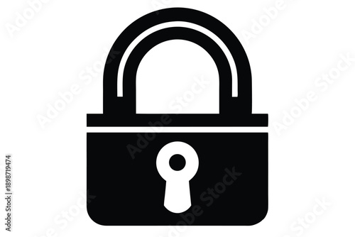 bike lock line art silhouette vector illustration