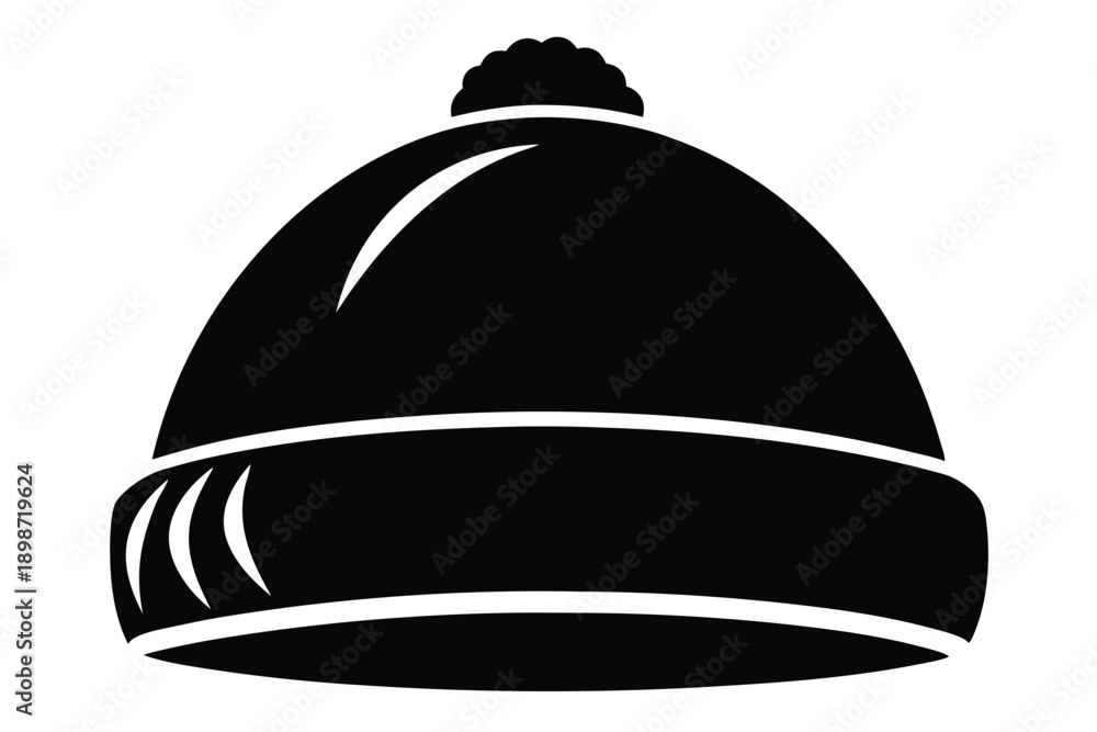 Fototapeta premium beanie hat line art silhouette vector illustration