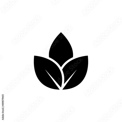 Three Leaves Symmetrical Logo For Wellness or Spa