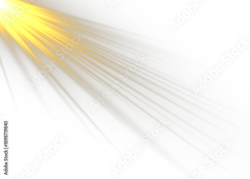 Yellow sun glowing beams and sparkling light radiant abstract background.
