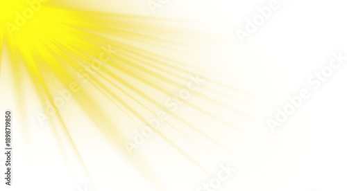 Radiant yellow sun with sparkling light beams and glowing sunlight.
