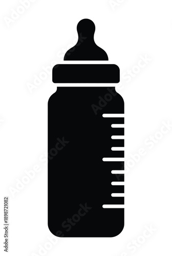 Baby bottle with measurement markings, essential item for infant feeding, symbolizing care, nourishment, and early childhood, perfect for parenting resources.
