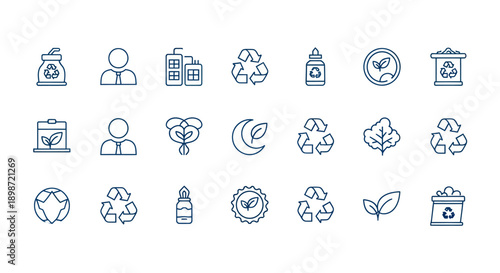 Recycling and environment icons set