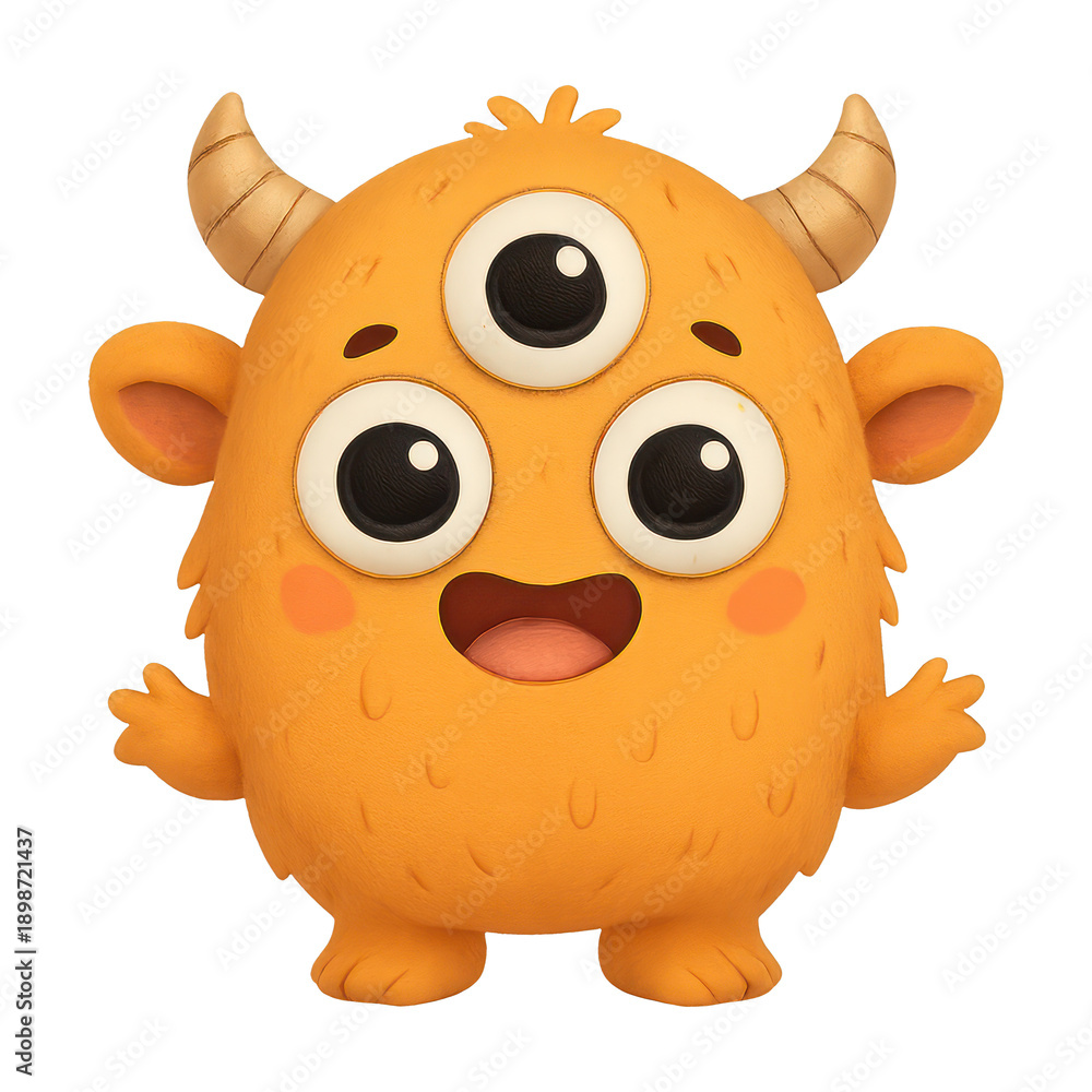 Fototapeta premium PNG Cute cartoon monster illustration