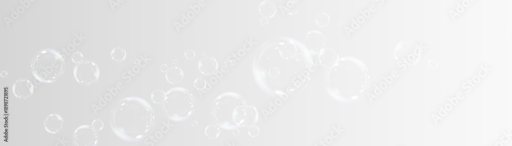 Fotografie Realistic soap vector bubbles png isolated on transparent background