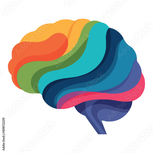 Vibrant colorful brain illustration representing creativity and mental clarity