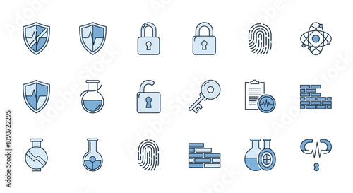 Security and technology icon set