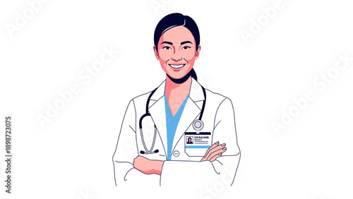 The Caring Guardian: A portrait of a skilled medical doctor, radiating warmth and professionalism. The medical doctor stands confidently, ready to assist and offer comfort.