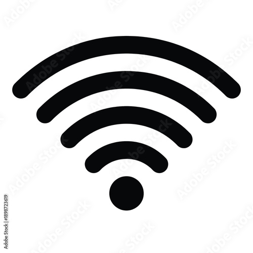 Wifi icon and signal strength indicator symbolizing wireless internet connection and network access, digital technology abstract concept illustration