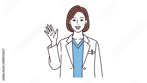 Friendly Medical Professional's Greeting: A medical professional extends a welcoming hand, radiating warmth and assurance.