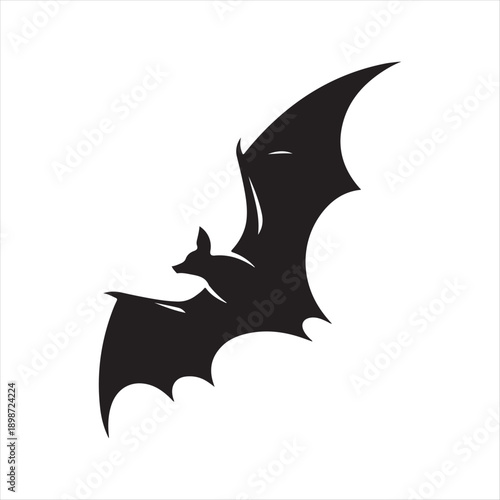 bat flying vector silhouette line art logo idea illustration