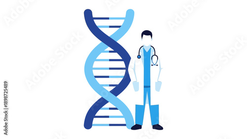 DNA Doctor: A professional with a stethoscope stands alongside a representation of DNA, symbolizing the connection between medical expertise and the essence of life
