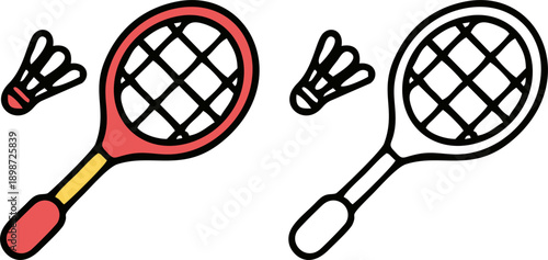 Tennis Badminton Racket Shuttlecock Icon