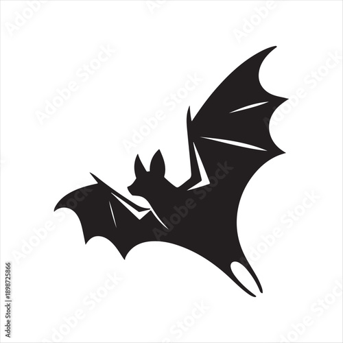 bat flying vector silhouette line art logo idea illustration